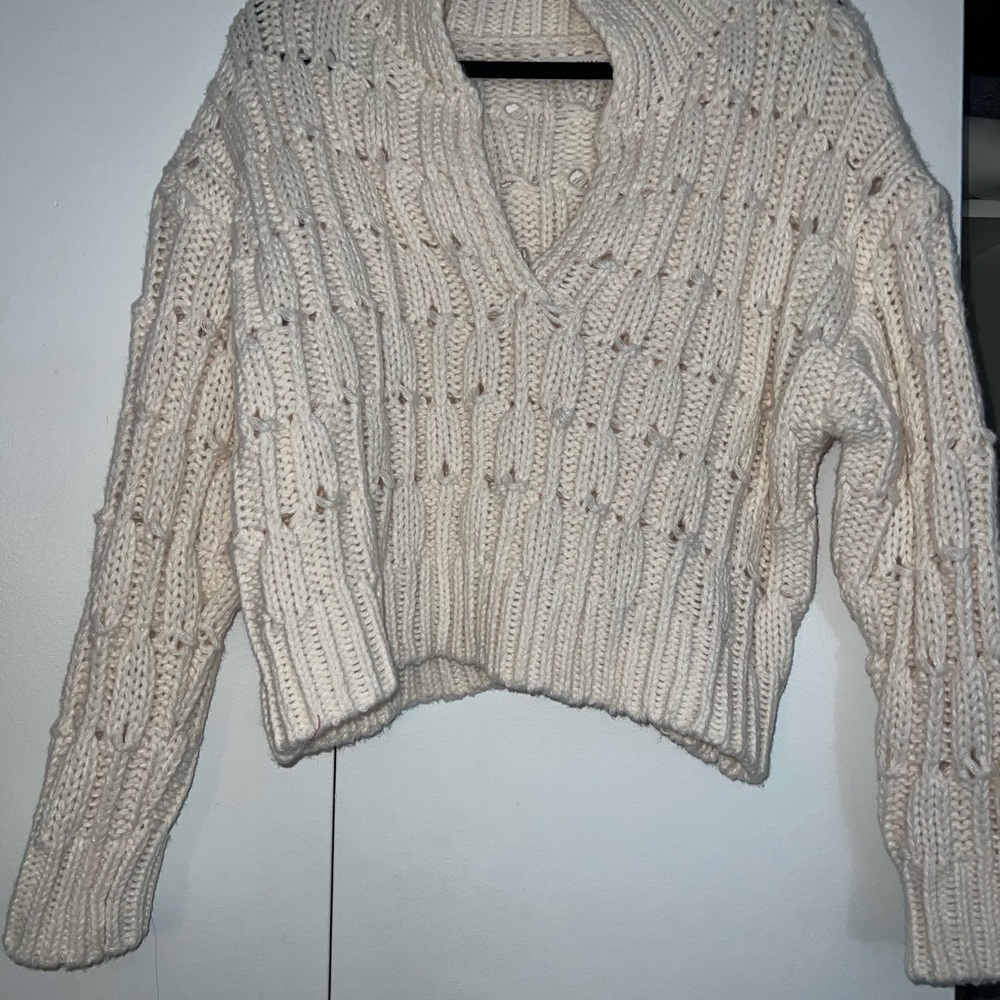 12th Tribe Cozy Cream Cable Knit Sweater *NEVER BEEN WORN*